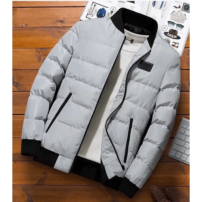 [NEW] ÁO Khoác Phao Nam BOMBER Có Túi LOGO Thêu CHẰN BÔNG 3 LỚP Thời Trang, Chất Vải Cực Ấm Cho MÙA ĐÔNG