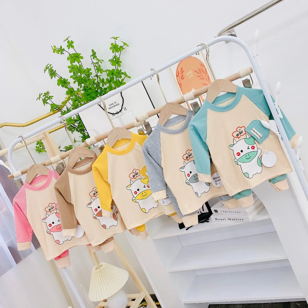 Combo 3-4-5 bộ quần áo dài tay cho bé, chất len tăm vip 3- 21kg