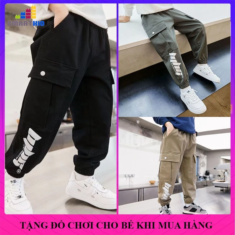 Quần túi hộp thời trang cho bé trai size 18-52kg, quần dài mùa thu đông mẫu BP chất nỉ, kaki, quần áo trẻ em