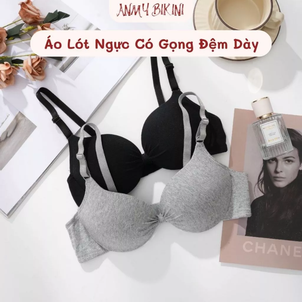 Áo Lót Ngực Có Gọng Đệm Dày, Combo 3 Áo Lót Tạo Khe Nâng Đỡ Vòng 1 Hình Nơ Xinh Chất Cotton Thấm Hút Cao Cấp - AL 1257