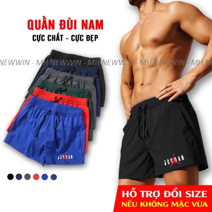 QUẦN ĐÙI THỂ THAO NAM - IN LOGO JOGDAN - CHẤT MÈ THÁI THOÁNG KHÍ - SIZE 45-100KG