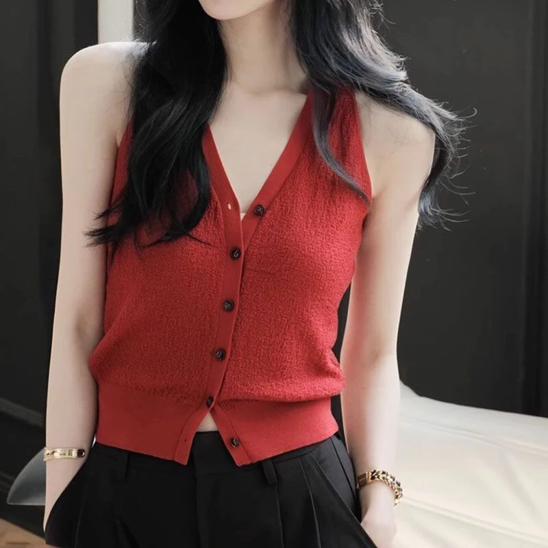 Áo len gile 3 lỗ cổ V khuy cài hàng Quảng Châu( có sẵn) #5621