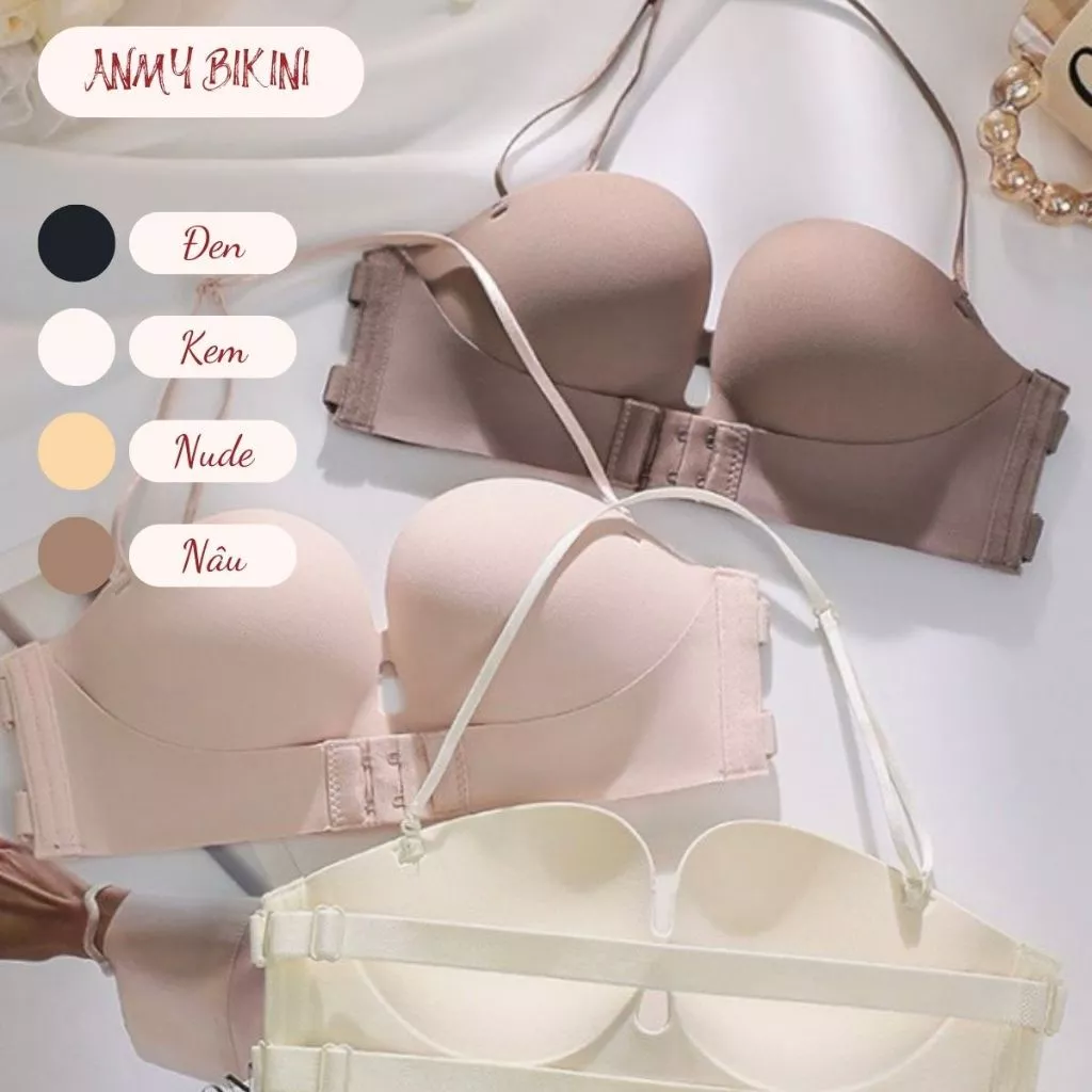 Áo Cup Ngực Bra Dán Su Đúc Cài Trước Hở Lưng Mút Dày Vừa Nâng Ngực - CUP 038