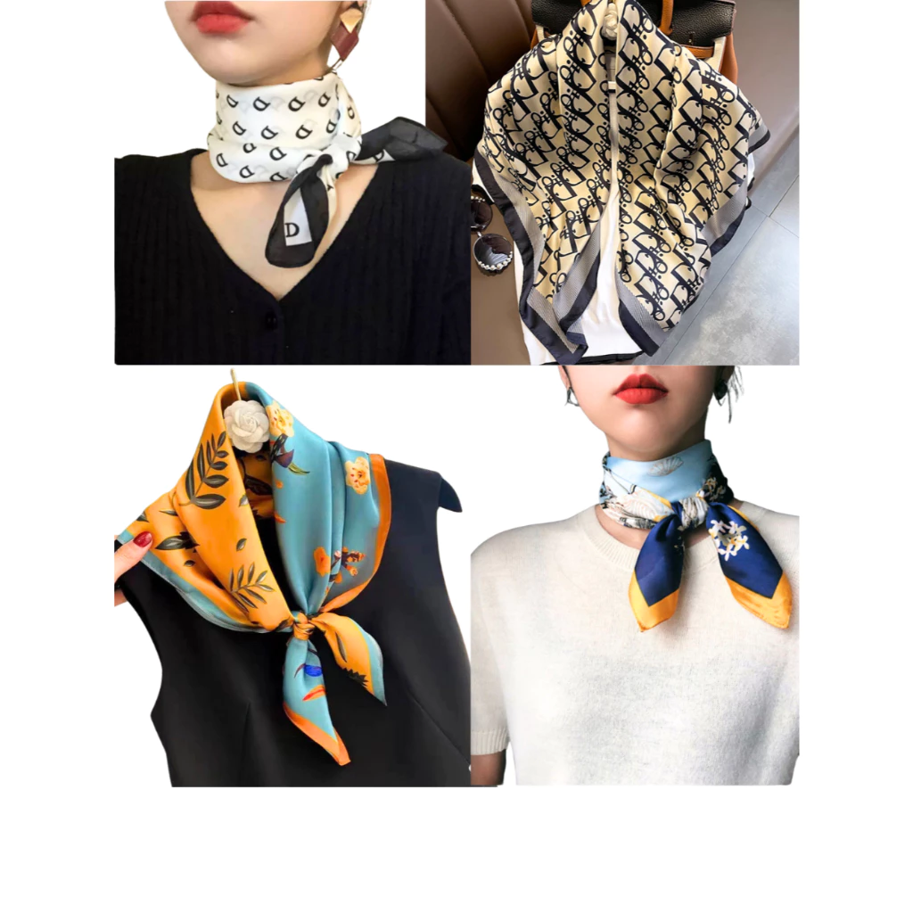 Khăn quàng cổ lụa vuông Khăn Bandana kiểu khăn choàng cổ lụa Tô Châu cao cấp 70cm và 90cm LOẠI ĐẸP