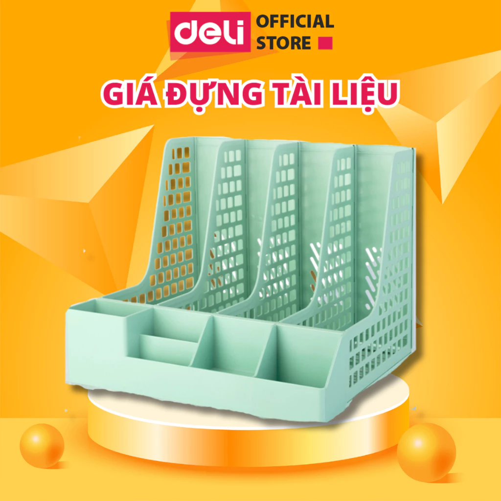 Giá Đựng Tài Liệu DELI 4 Ngăn Kệ Đựng Sách Vở Hồ Sơ Giấy Tờ Văn Phòng Màu Pastel Dễ Thương Nhỏ Gọn