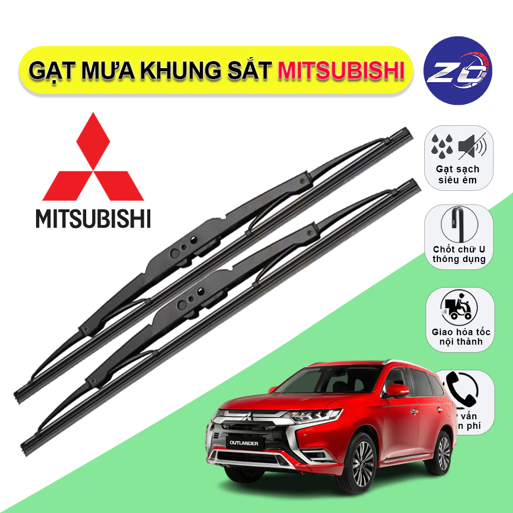 Gạt mưa ô tô Mitsubishi Mirage, Lancer, Zinger, Pajero Sport, Triton, Outlander, Grandis Jolie gạt mưa oto lưỡi silicon