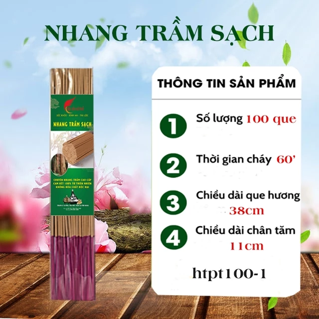 Hương trầm Huế, nhang trầm hương, trầm hương uy tín thẻ nhỏ 100 que tiện lợi