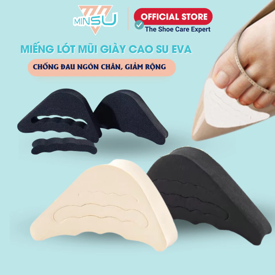 Miếng Lót Mũi Giày Cao Su EVA Siêu Nhẹ MINSU M5505 Đệm Êm, Thoải Mái Chống Đau Ngón Chân, Giảm Bị Rộng Cho Nữ