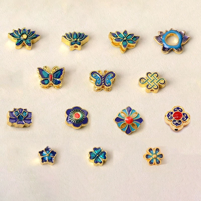 1 phiến đúc họa tiết charm kim loại tráng men nguyên liệu làm trâm, làm trang sức NL0855