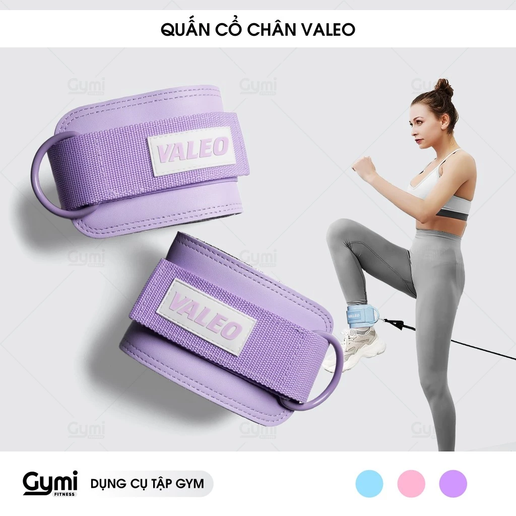 [1 Chiếc] Quấn Cổ Chân Tập Gym Valeo Da PU, Tập Chân Mông Với Cáp, Phụ Kiện Tập Gym - QCC-Valeo