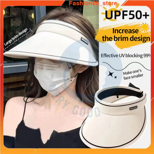 Mũ chống nắng lưỡi trai nửa đầu mũ rộng vành thời trang chống tia UV dành cho nam nữ chơi thể thao đi biển du lịch