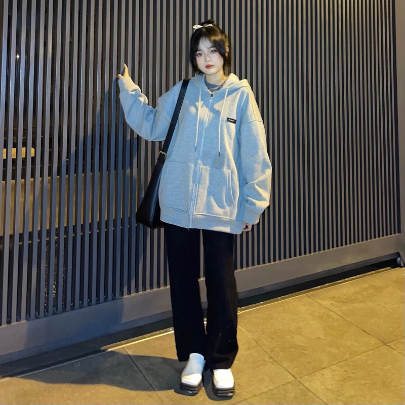 Áo khoác hoodie nam nữ áo nỉ hoodie basic form rộng gắn MÁC siêu dày phong cách Hàn Quốc