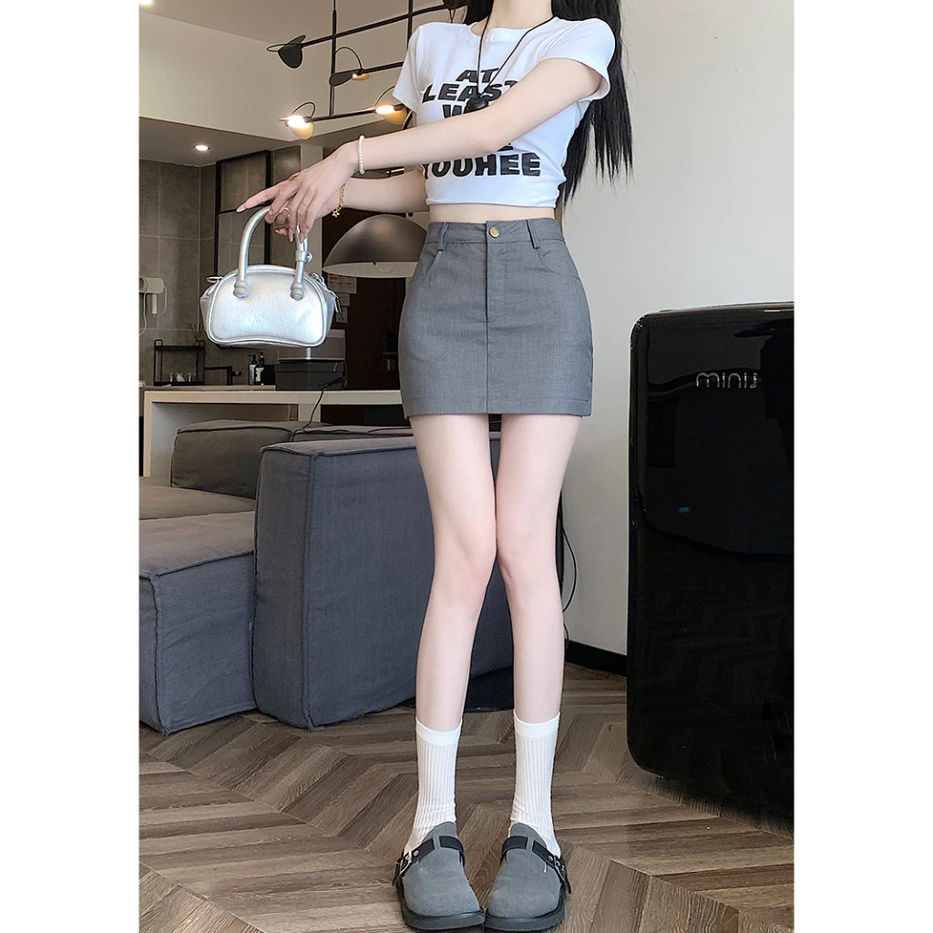Chân Váy Ngắn Chữ A Có Quần Trong Vải Xước Hàn Ép Mùng Siêu Bền Đẹp V508