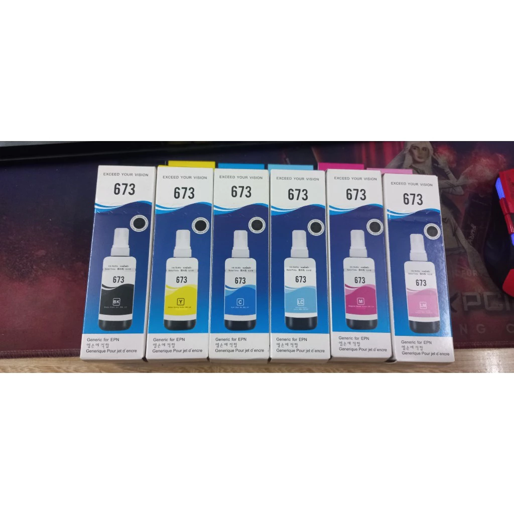 Mực in màu T673 mực máy in phun cho máy L800 / L810 / L805 / L850 / L1800  Refill ink