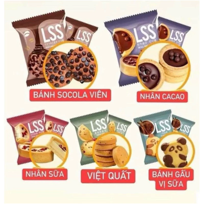 Bánh quy socola bơ sữa LSS mix 5 vị siêu ngon (500g)