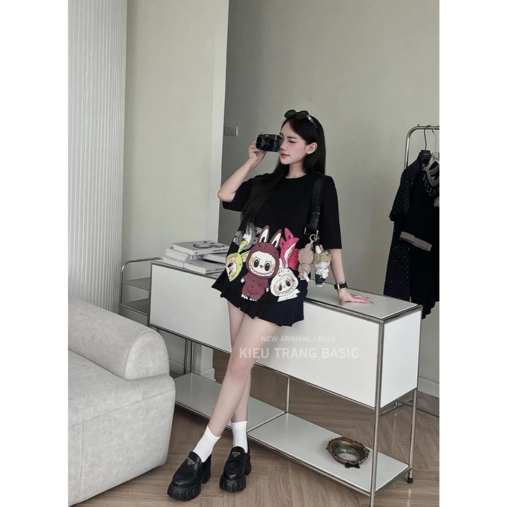 B105 SET 5 HÌNH LABUBU CHÂN VÁY Set Bộ Đồ Nữ Sang Chảnh Áo Kiểu Nữ Mix Chân Váy Tennis Xếp Ly Có Lót Trong 2size 40-65kg