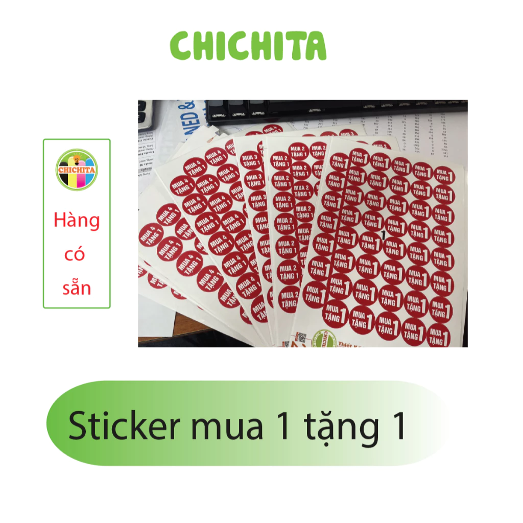 Set 10  (470 tem) giảm giá quà tặng, mua 1 tặng 1 - 2.5cm