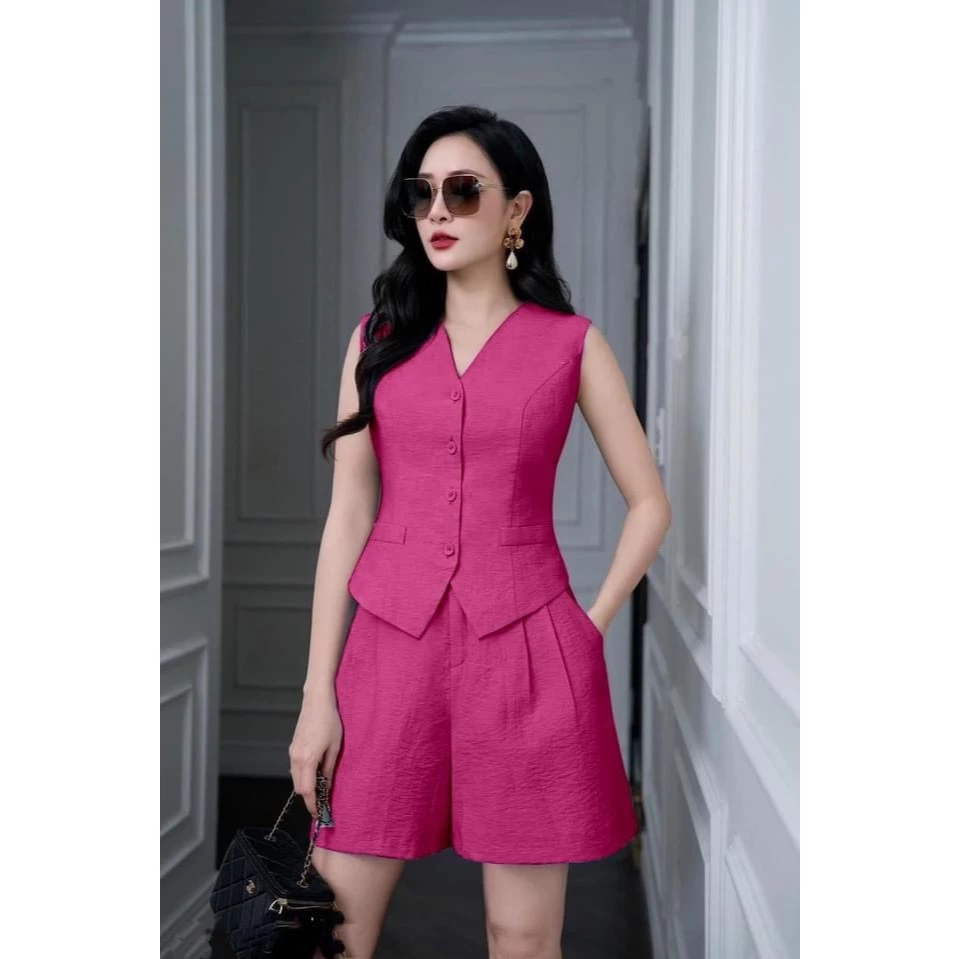 SET ÁO GILE & QUẦN SHORT VẢI ĐŨI CO GIÃN THOẢI MÁI PHONG CÁCH CÁ TÍNH PHÙ HỢP THỜI TRANG NỮ