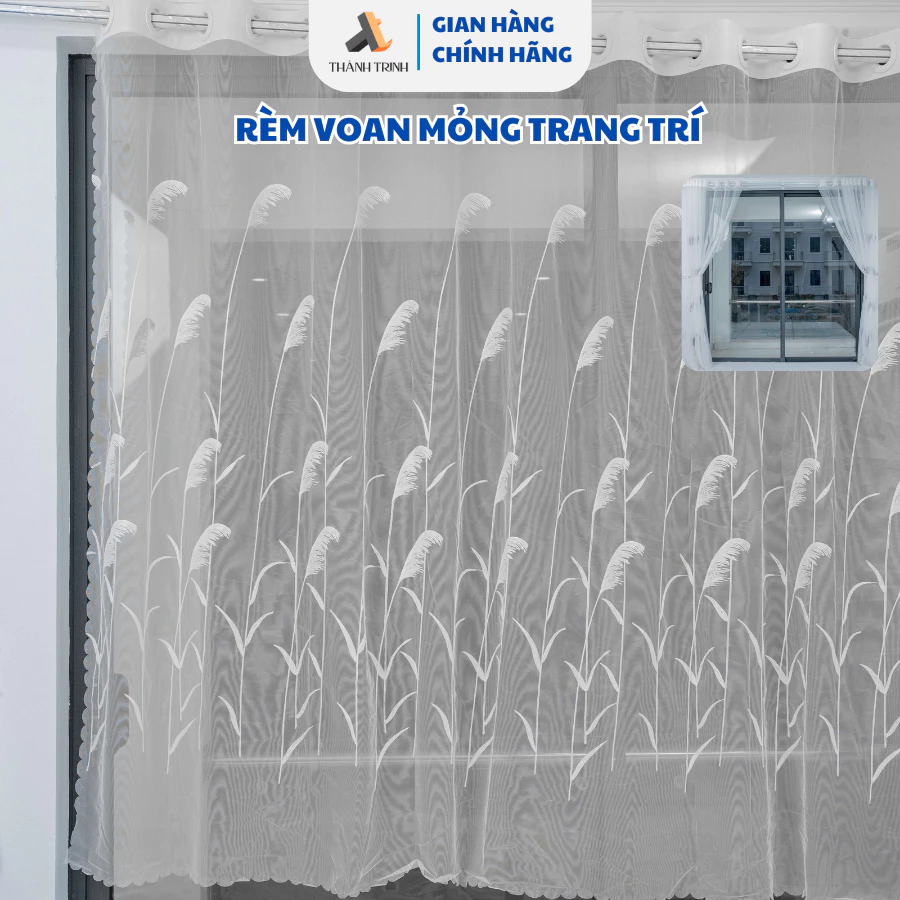 Rèm Voan Mỏng Spa, Rèm Ngăn Giường Spa, Rèm Voan Hoa Văn Trang Trí Decor Cực Xinh Cao Cấp Xưởng May Thành Trinh TT18