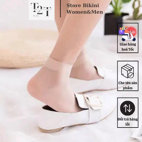 ￼(Combo 10 đôi)Tất da chân đi Hài - Tất giấy nữ siêu dai, siêu bền,mỏng chống nắng co giãn tốt loại đẹp