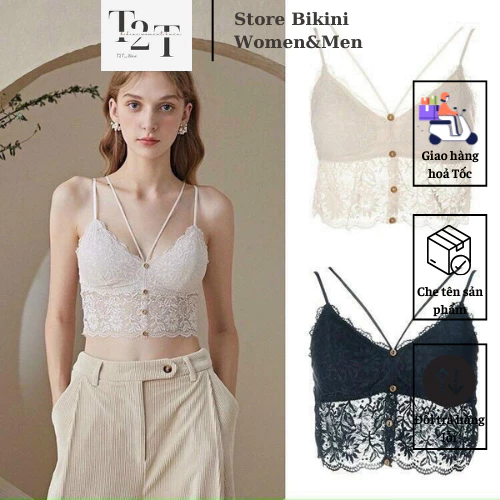 Áo Bra Ren Hoa 4 Khuy Cao Cấp Gợi Cảm Phối Với Áo Sơ Mi Áo Vet