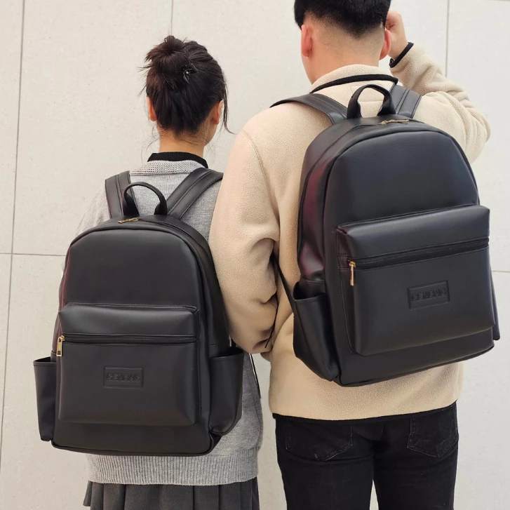 Balo da trơn nam nữ đi học cặp sách thời trang đơn giản nhiều ngăn có ngăn bí mật chống sốc BL29