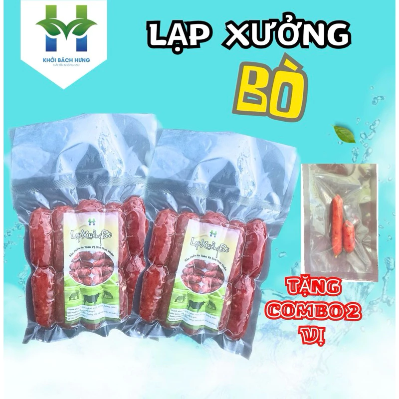 1KG Lạp xưởng bò sấy dẻo ( Tặng gói 2 vị lạp tôm và lạp heo khô) Khởi Bách Hưng