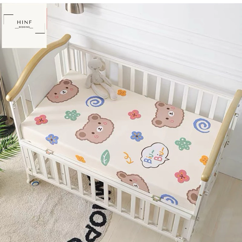 Ga chun bọc đệm cũi cho bé thoáng mát nhiều hoạ tiết cotton poly đủ kích thước