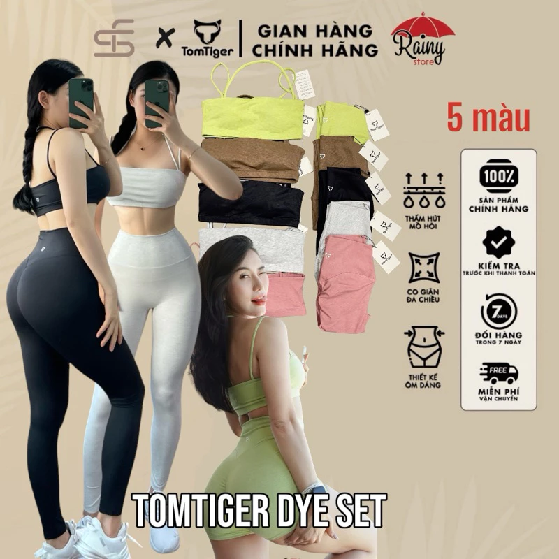 [ CHÍNH HÃNG- BỘ S/M] THUN LẠNH- TOMTIGER DYE Bộ Đồ Tập Gym, Yoga Cao Cấp Áo Bra Quần Dài/ Quần Đùi Rainy Store