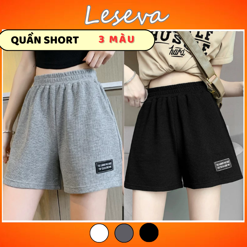 Quần đùi nữ cạp chun ống rộng, quần short thể thao lưng chun form rộng 2317