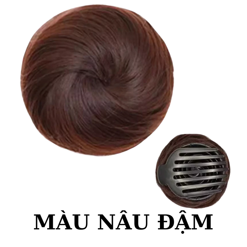 Búi tóc giả củ tỏi dạng kẹp dành cho người ít tóc trang trí tóc - BÚI CỦ TỎI DẠNG KẸP