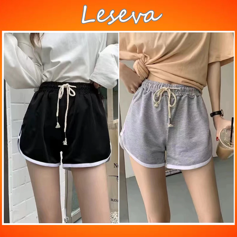 Quần đùi nữ mặc nhà quần short nữ thể thao lưng chun thiết kế rút dây năng động - 202