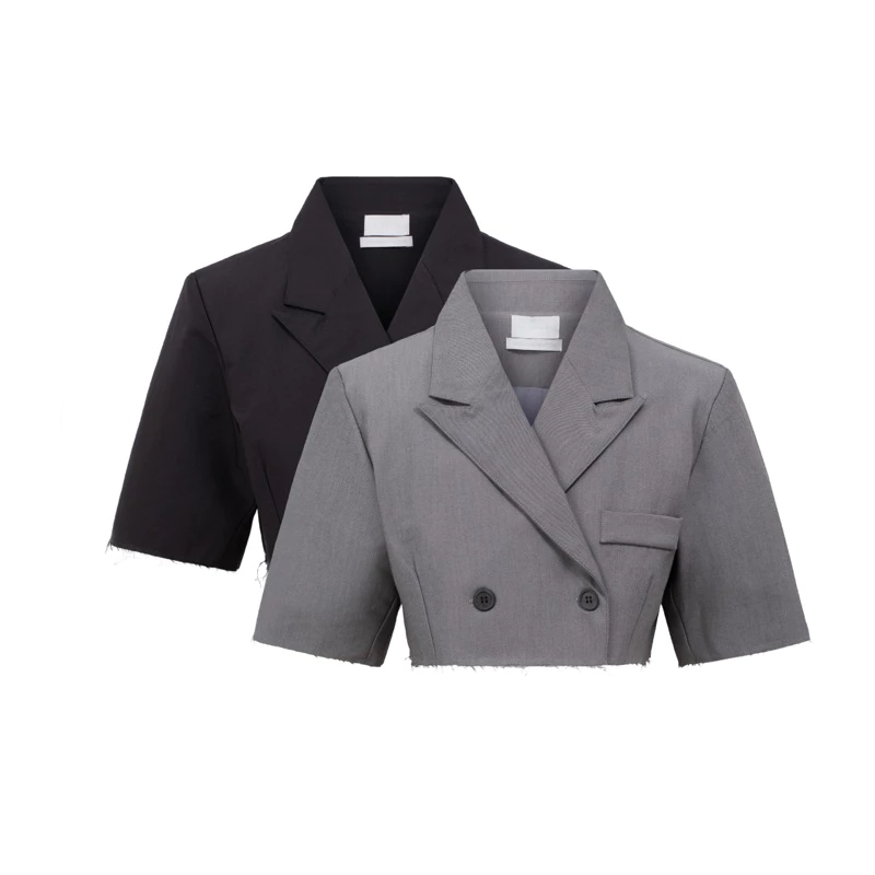 MIDDUA - Vest đôn vai crop tay lở