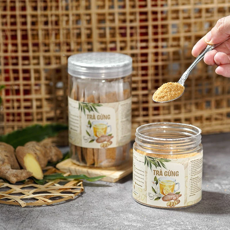 Bột trà gừng Nghệ An - bột trà gừng nguyên chất nhà làm - ảnh shop tự chụp