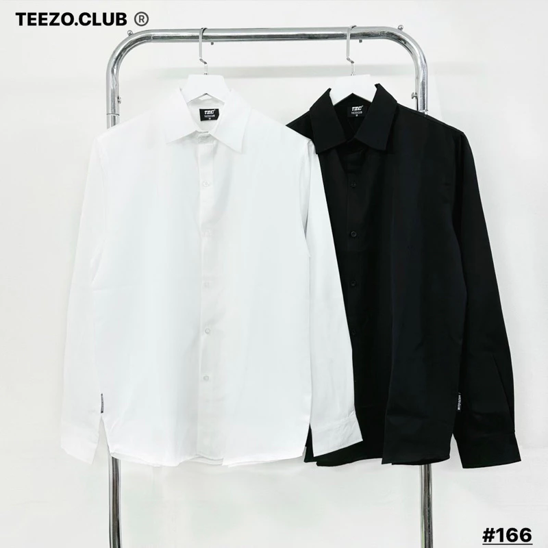 Sơ Mi TD 166 TZC Form Unisex/ Black, White - TEEZO.CLUB