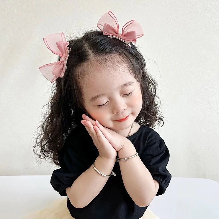 Set 2 Kẹp Tóc Nơ Cho Bé Chubby Store - Kẹp Tóc Nơ Bé Gái Xinh Xắn Set 2 Cái