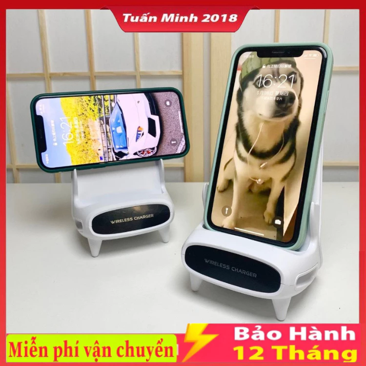 Đế sạc không dây ghế phong cách rảnh tay cảm ứng nhạy bộ điện thoại phù hợp cho văn phòng du lịch