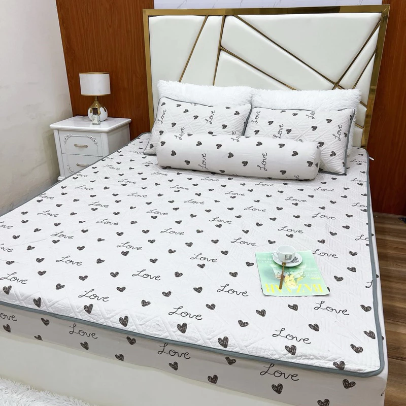 Set ga gối cotton đũi hàn trần bông thế hệ mới mềm mịn mát phù hợp mọi phong cách