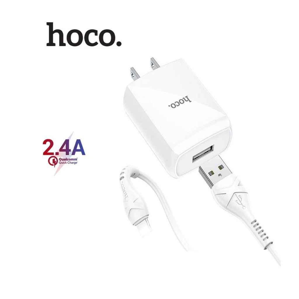 Bộ sạc nhanh Hoco DC13 USB to IP dùng cho ip7/8/X/11/12 , sạc nhanh 2.4A,  chân cắm dẹt tiêu chuẩn US