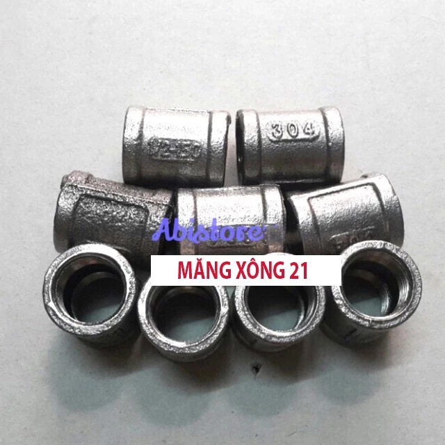MĂNG XÔNG DN15(1/2'') INOX, MĂNG SÔNG PHỤ KIỆN ĐƯỜNG ỐNG NỐI 2 ĐẦU REN TRONG GIÁ SỈ HÀ NỘI