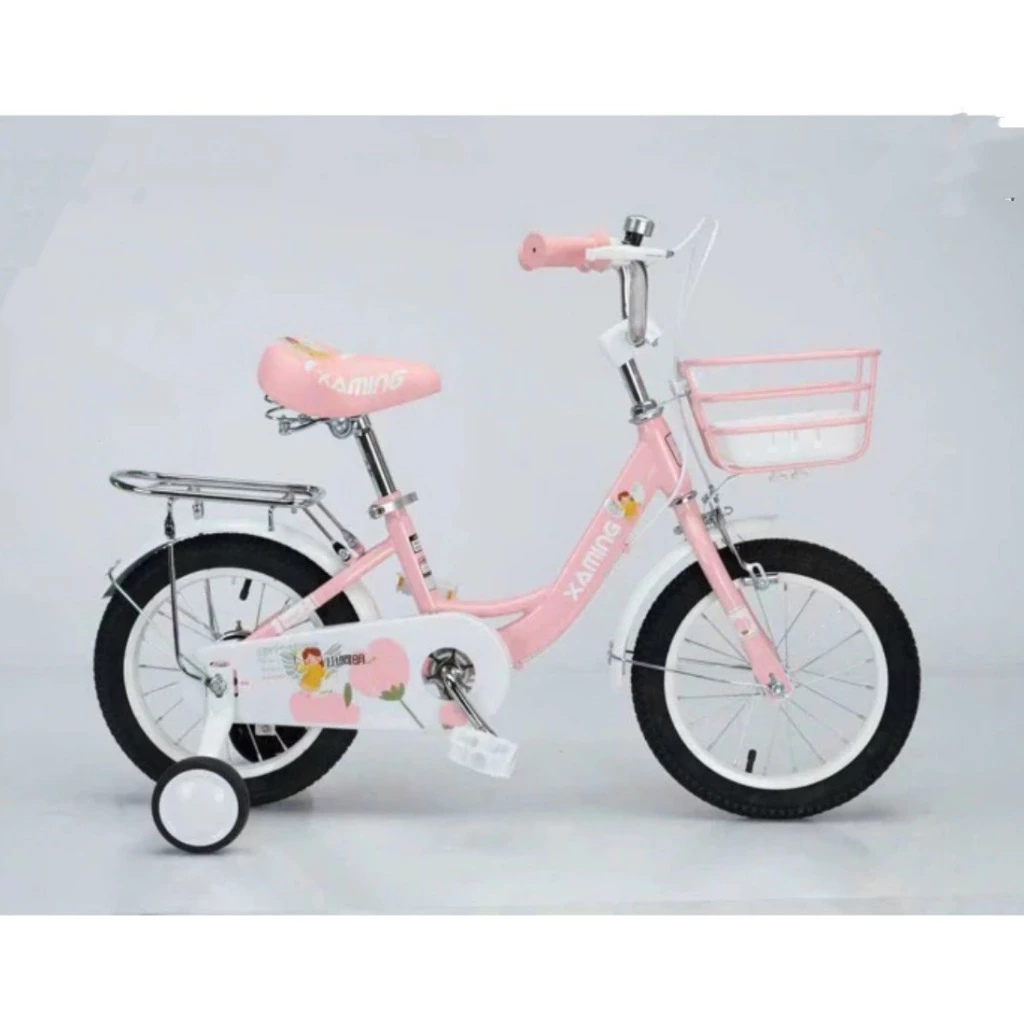 Xe đạp XA MING cho bé gái size từ 3 đến 10 tuổi, có ốp xích, giỏ đồ và gác baga