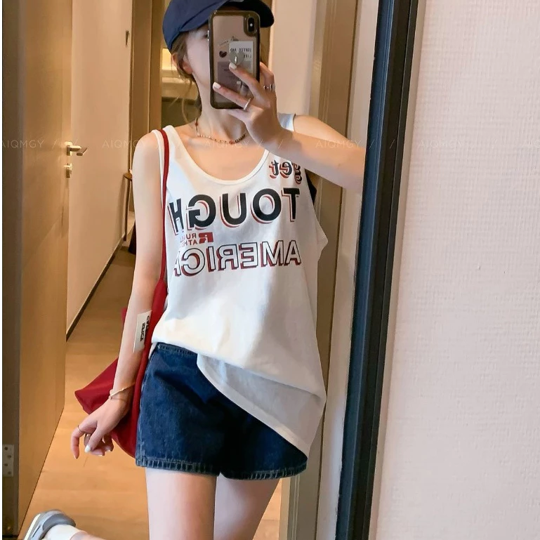 Áo ba lỗ nữ Xược giấy form rộng cá tinh Menina_Studio, áo ba lỗ xược in hình trẻ trung cá tính cho nữ