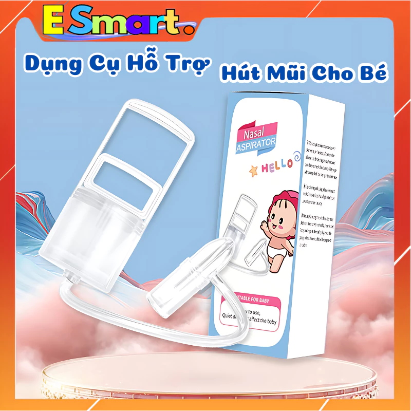 Dụng Cụ Hút Mũi Bằng Tay E_SmartVN Đầu Silicon Bơm Tay Lực Hút Mạnh Chống Trào Ngược An Toàn Tiện Lợi Dễ Sử Dụng