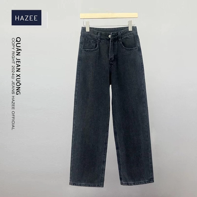 Quần Jean Xuông HAZEE Unisex, quần bò vải jean cotton co giãn cao cấp thiết kế năng động phong cách