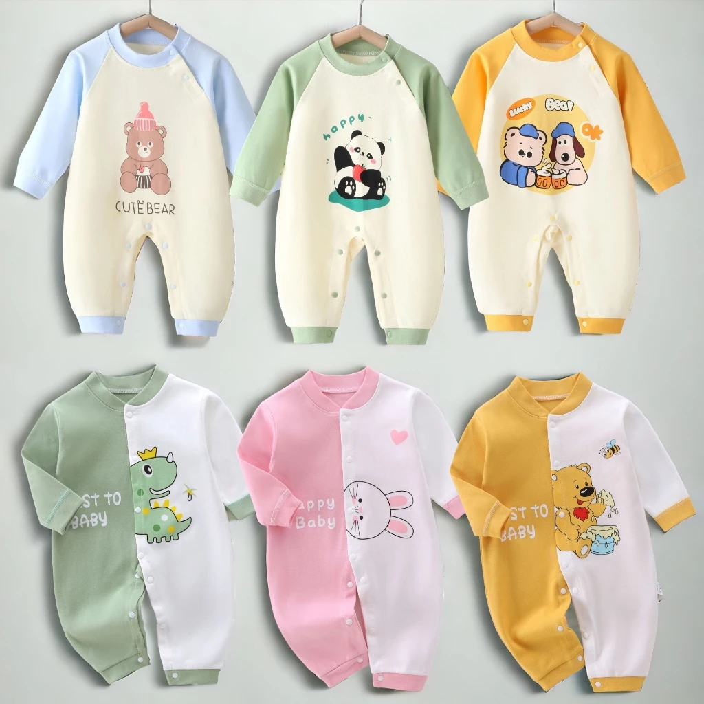 Body dài tay cho bé trai, bé gái, bodysuit liền thân 100% cotton, hàng xuất Hàn SLT16