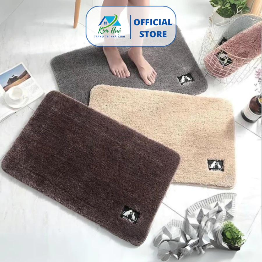 Thảm lau chân lông cừu 40x60cm có đế hạt cao su chống trơn trượt (họa tiết bàn chân) - Trang trí Kim Huệ X06
