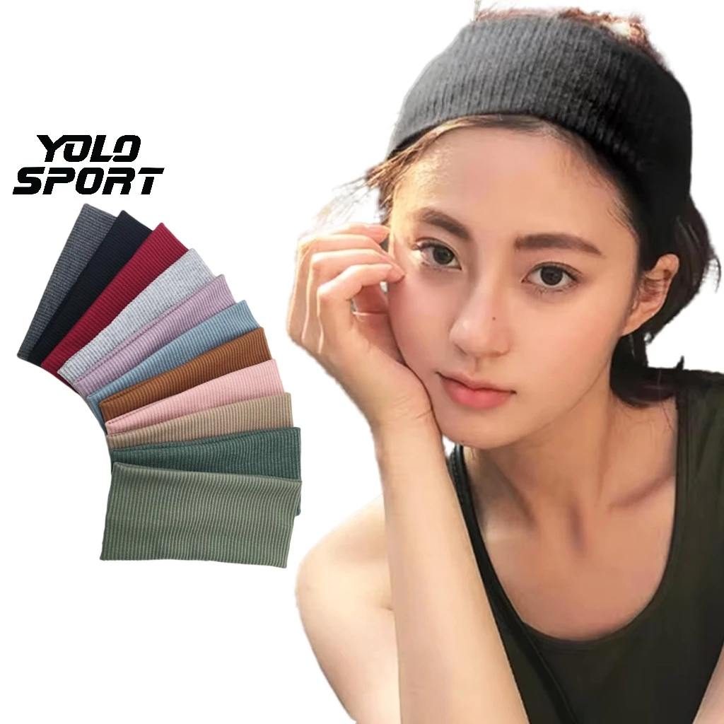 Băng Đô Thể Thao Dệt Kim Thấm Hút Mồ Hôi Phong Cách Nữ Hàn Quốc Thời Trang Màu Trơn Đeo Trán Co Giãn Mềm Mại Siêu Nhẹ