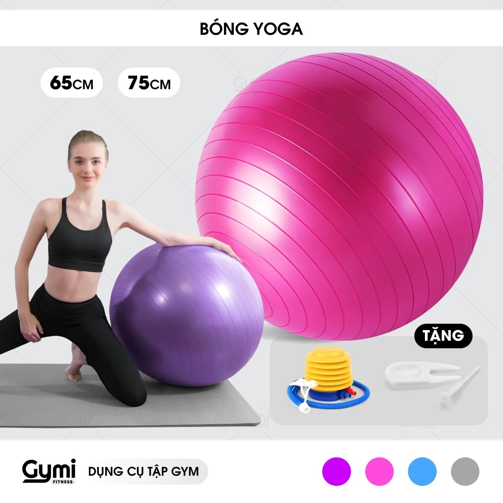 [Kèm Bơm] Bóng Tập Gym, Tập Yoga Trơn 65cm - 75cm - BongYoga