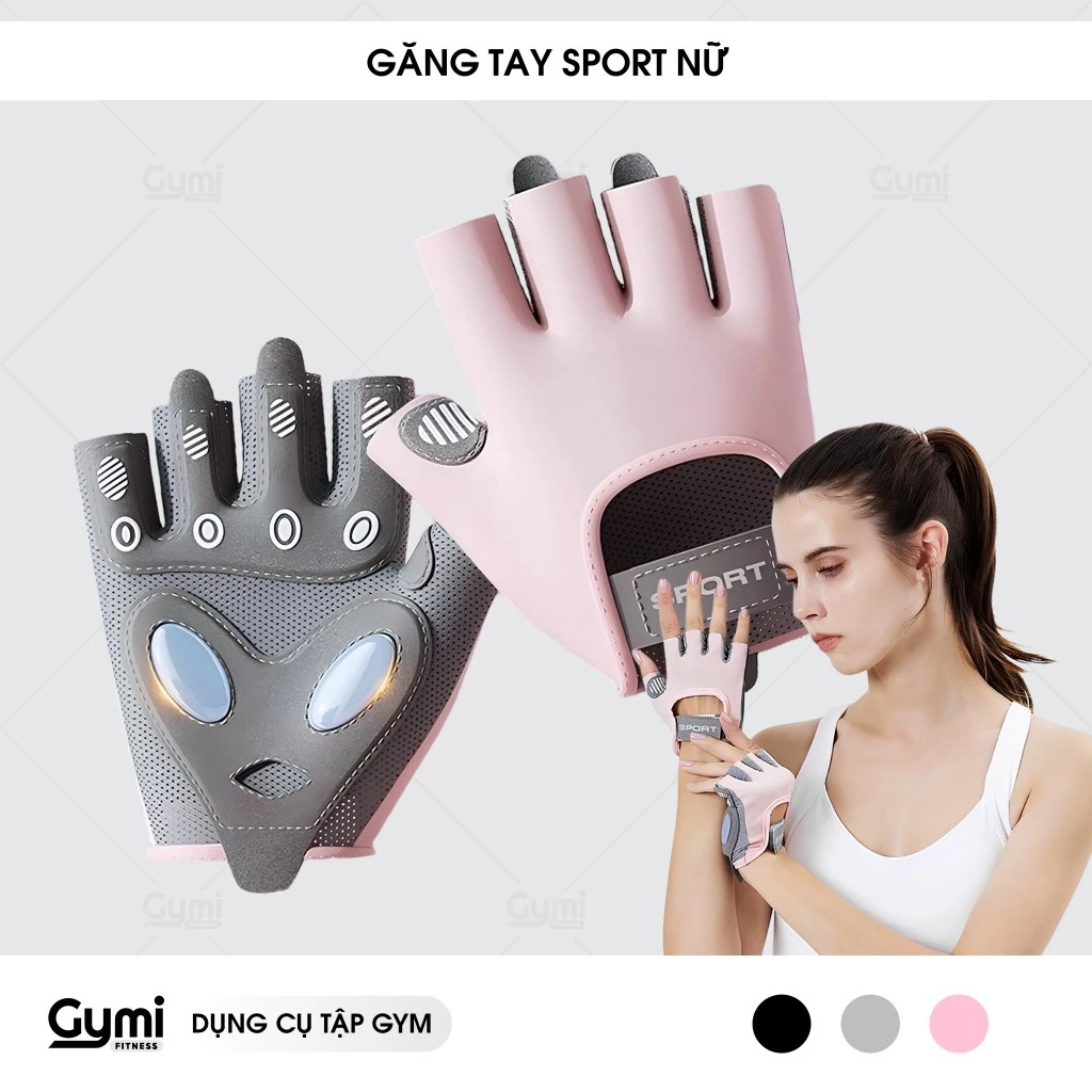 Găng Tay Sport Tập Gym Nữ Chống Trượt Tập Yoga, Gym, Goft, Đạp Xe, Đệm Silicon Cao Cấp - GT-SportNuSilicone