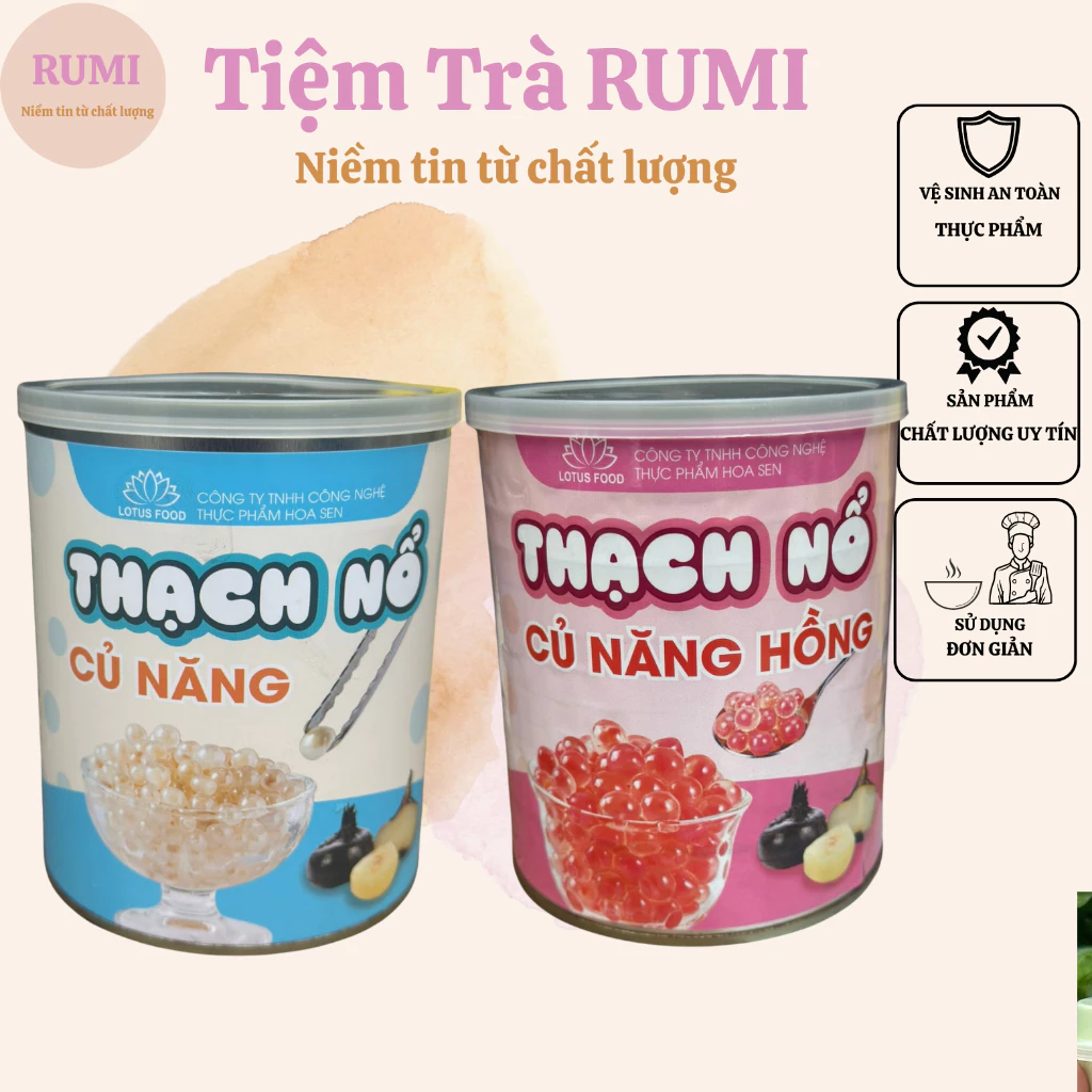 Hạt Nổ, Thạch Nổ Củ Năng Màu Hồng .LOTUS